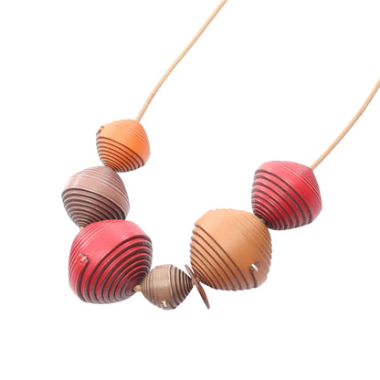 ホホバ ネックレス レザー ベージュ レッド ブラウン エルメス アクセサリー HERMES