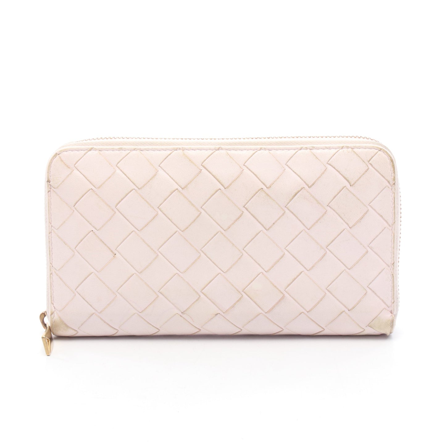 イントレチャート ラウンドファスナー長財布 レザー ライトピンク ボッテガヴェネタ 財布・小物 BOTTEGA VENETA