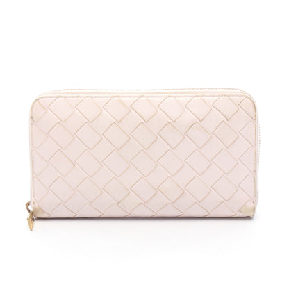 イントレチャート ラウンドファスナー長財布 レザー ライトピンク ボッテガヴェネタ 財布・小物 BOTTEGA VENETA
