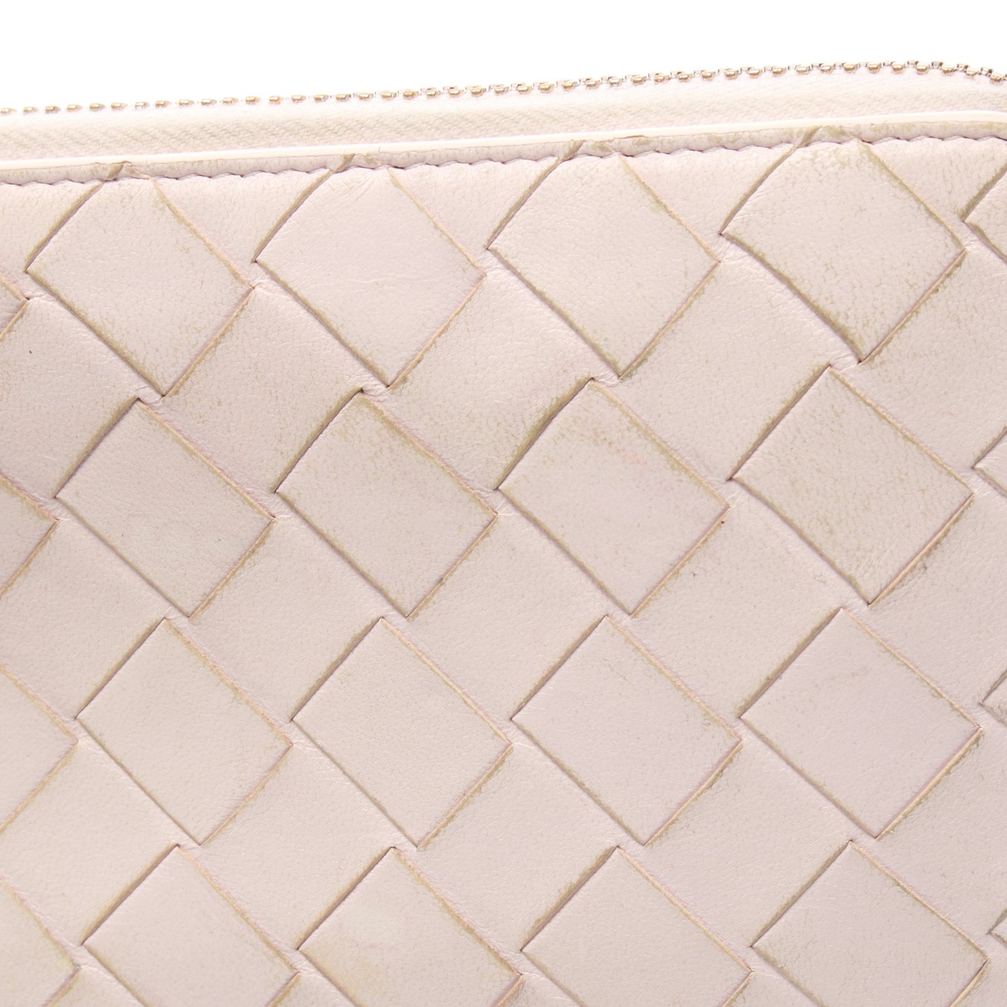 イントレチャート ラウンドファスナー長財布 レザー ライトピンク ボッテガヴェネタ 財布・小物 BOTTEGA VENETA