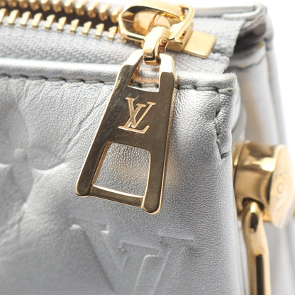 クッサンBB モノグラムエンボス チェーンショルダーバッグ レザー シルバー 2WAY ルイヴィトン バッグ LOUIS VUITTON