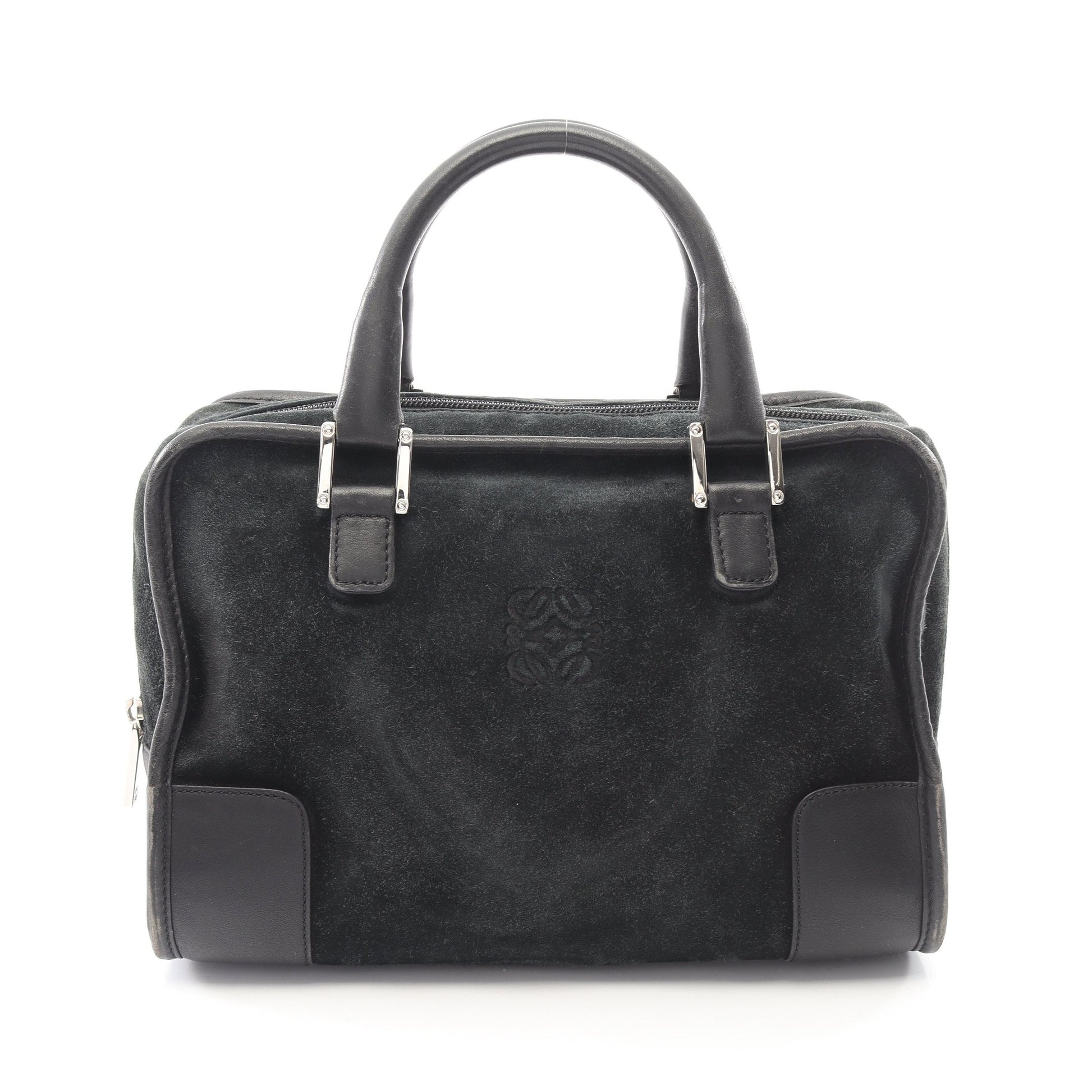 アマソナ28 ハンドバッグ スエード レザー ブラック ロエベ バッグ LOEWE