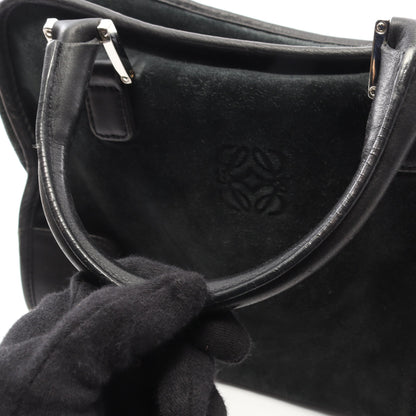 アマソナ28 ハンドバッグ スエード レザー ブラック ロエベ バッグ LOEWE