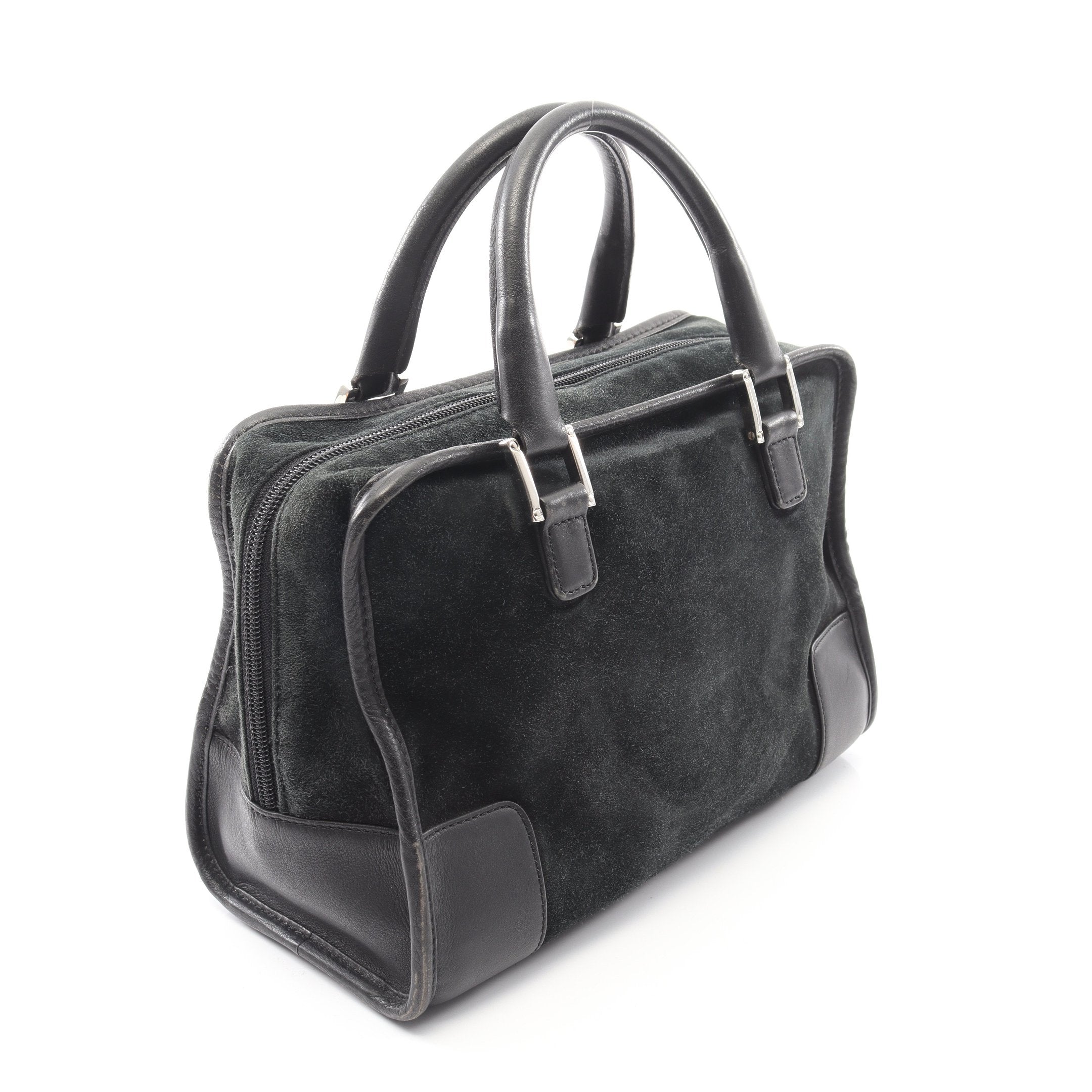 LOEWE アマソナ 28　スエード　ブラック　黒 アマソナ28 ハンドバッグ スエード レザー ブラック ロエベ – RECLO