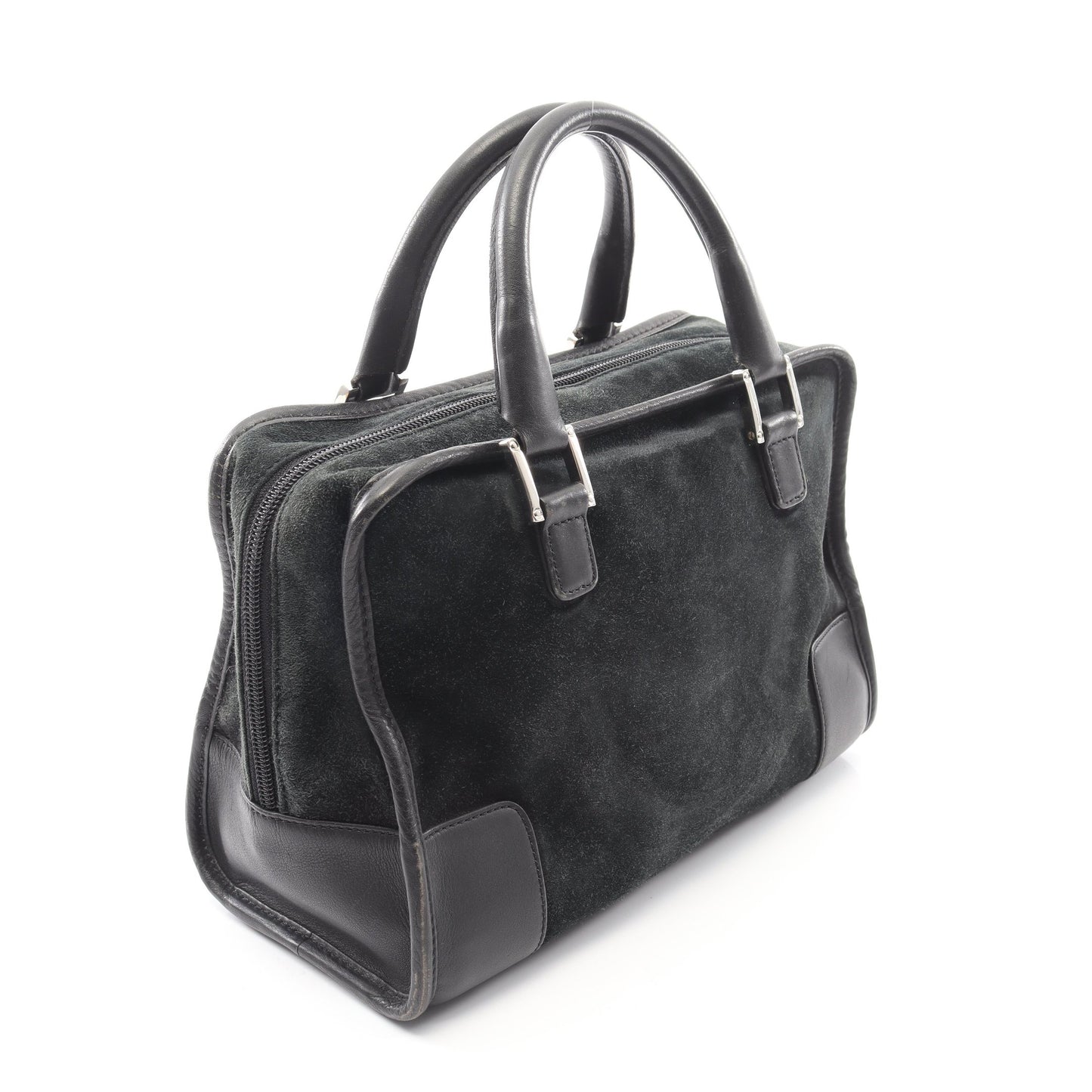 アマソナ28 ハンドバッグ スエード レザー ブラック ロエベ バッグ LOEWE