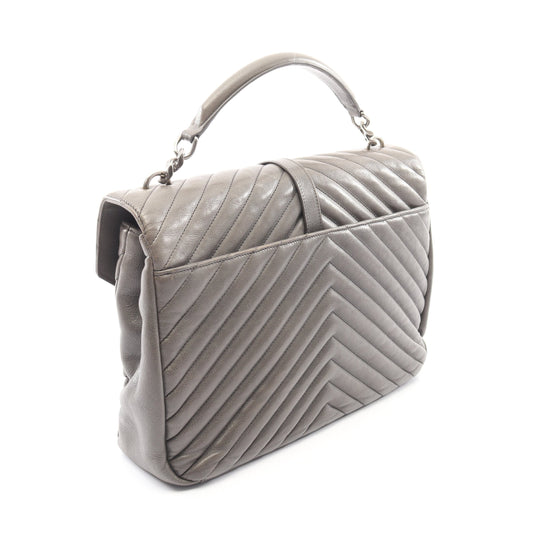 クラシック モノグラム ハンドバッグ レザー グレー 2WAY サンローランパリ バッグ SAINT LAURENT PARIS