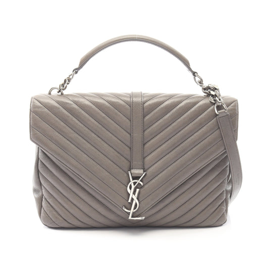 クラシック モノグラム ハンドバッグ レザー グレー 2WAY サンローランパリ バッグ SAINT LAURENT PARIS