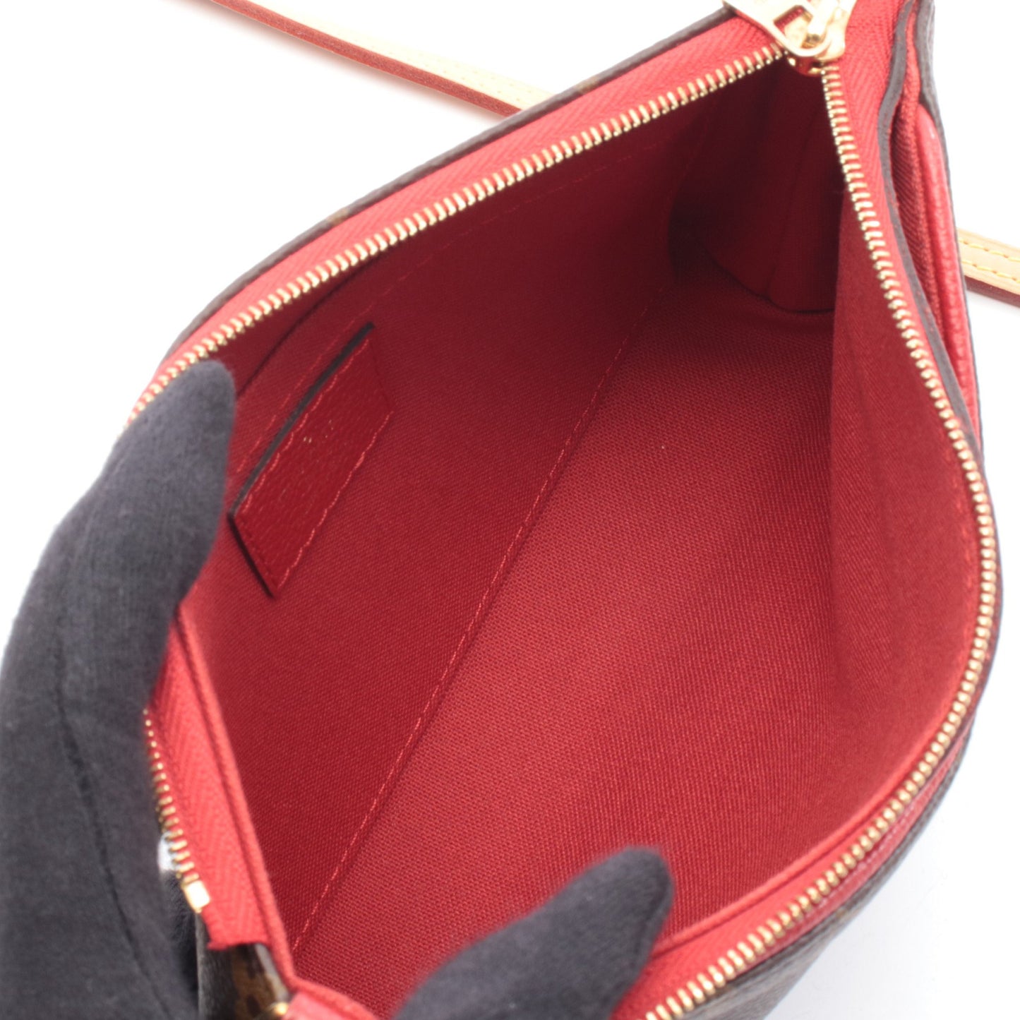 パラス クラッチ モノグラム スリーズ チェーンハンドバッグ PVC レザー ブラウン レッド 2WAY ルイヴィトン バッグ LOUIS VUITTON