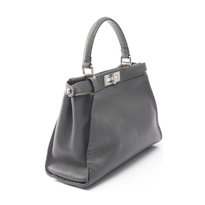 ピーカブー レギュラー ハンドバッグ レザー グレー 2WAY フェンディ バッグ FENDI
