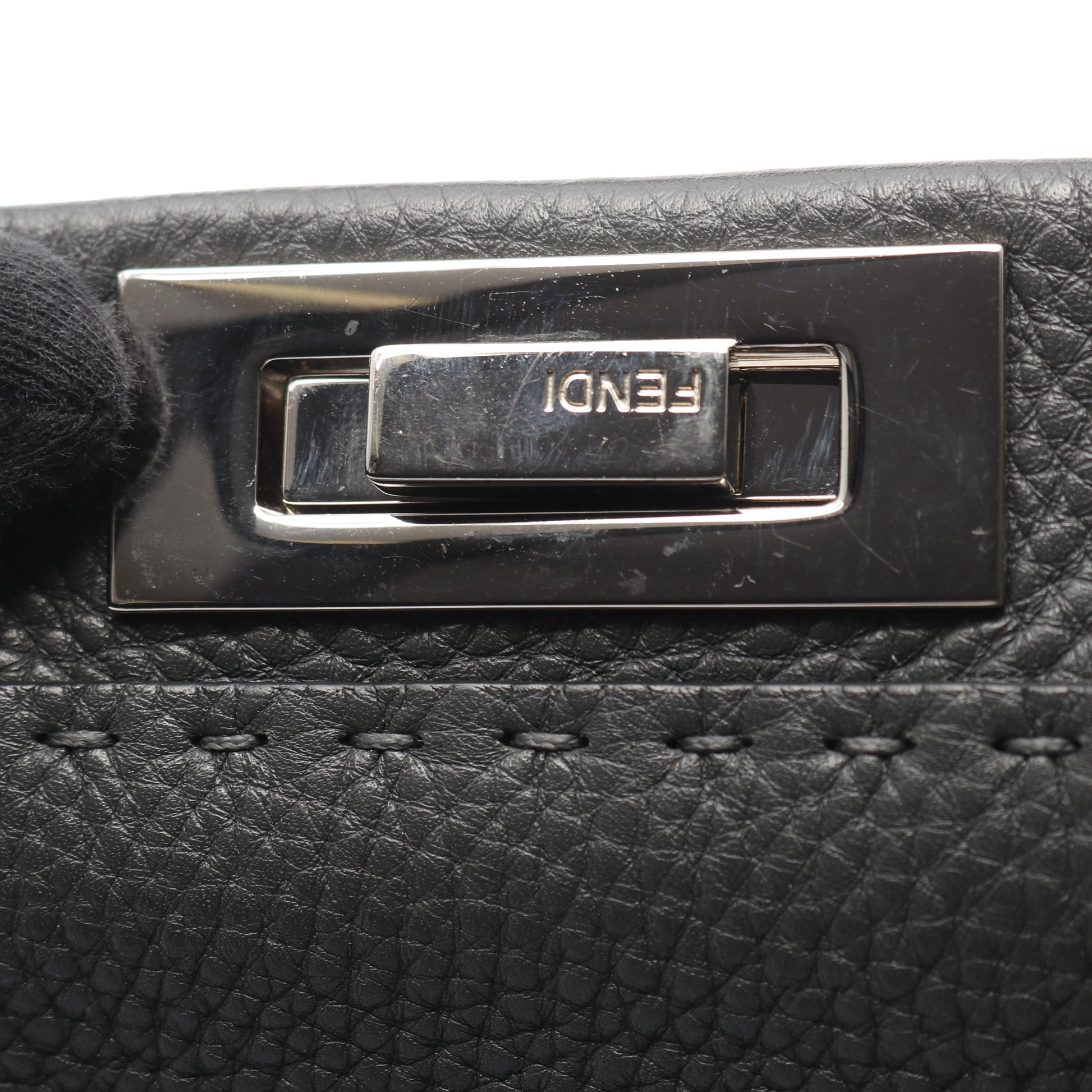 ピーカブー レギュラー ハンドバッグ レザー グレー 2WAY フェンディ バッグ FENDI