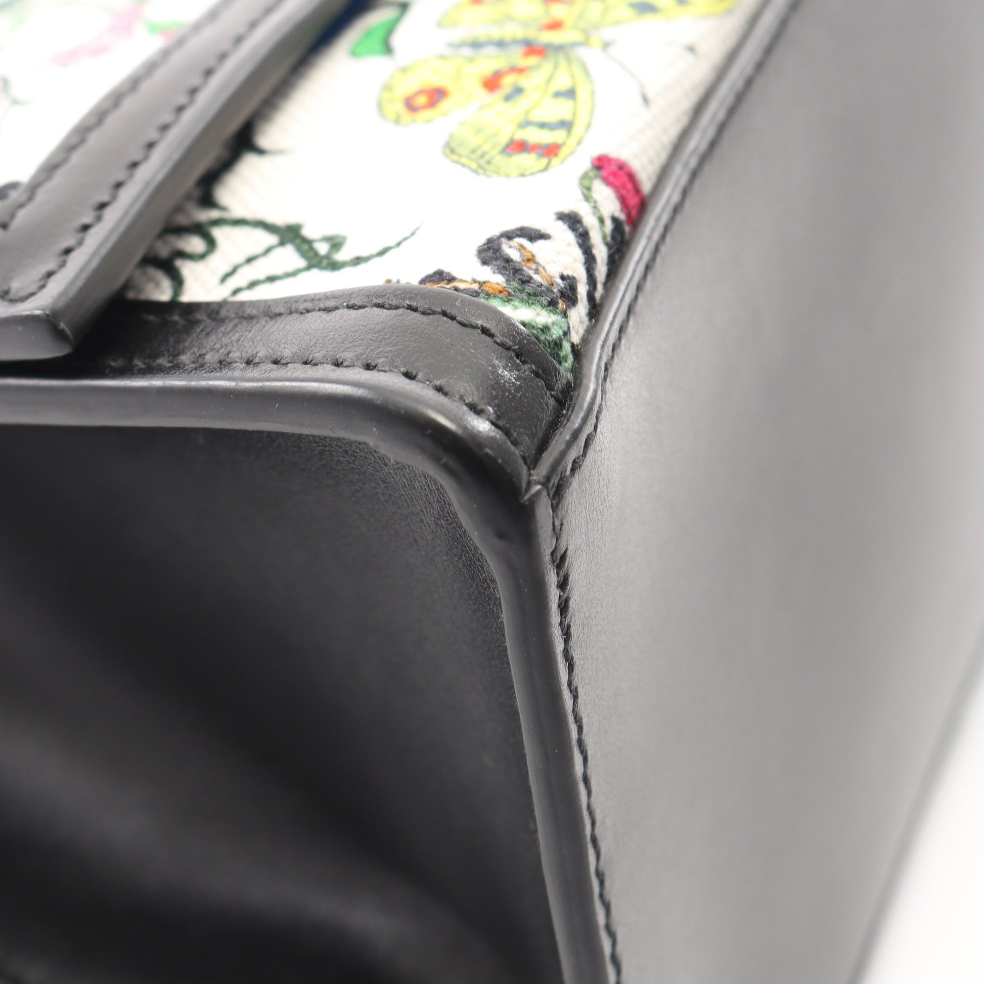 GUCCI × BALENCIAGA ザ ハッカープロジェクト フローラ アワーグラス ハンドバッグ PVC レザー ホワイト ブラック マルチカラー 2WAY グッチ バッグ GUCCI