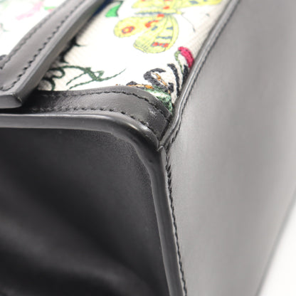 GUCCI × BALENCIAGA ザ ハッカープロジェクト フローラ アワーグラス ハンドバッグ PVC レザー ホワイト ブラック マルチカラー 2WAY グッチ バッグ GUCCI