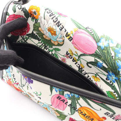 GUCCI × BALENCIAGA ザ ハッカープロジェクト フローラ アワーグラス ハンドバッグ PVC レザー ホワイト ブラック マルチカラー 2WAY グッチ バッグ GUCCI