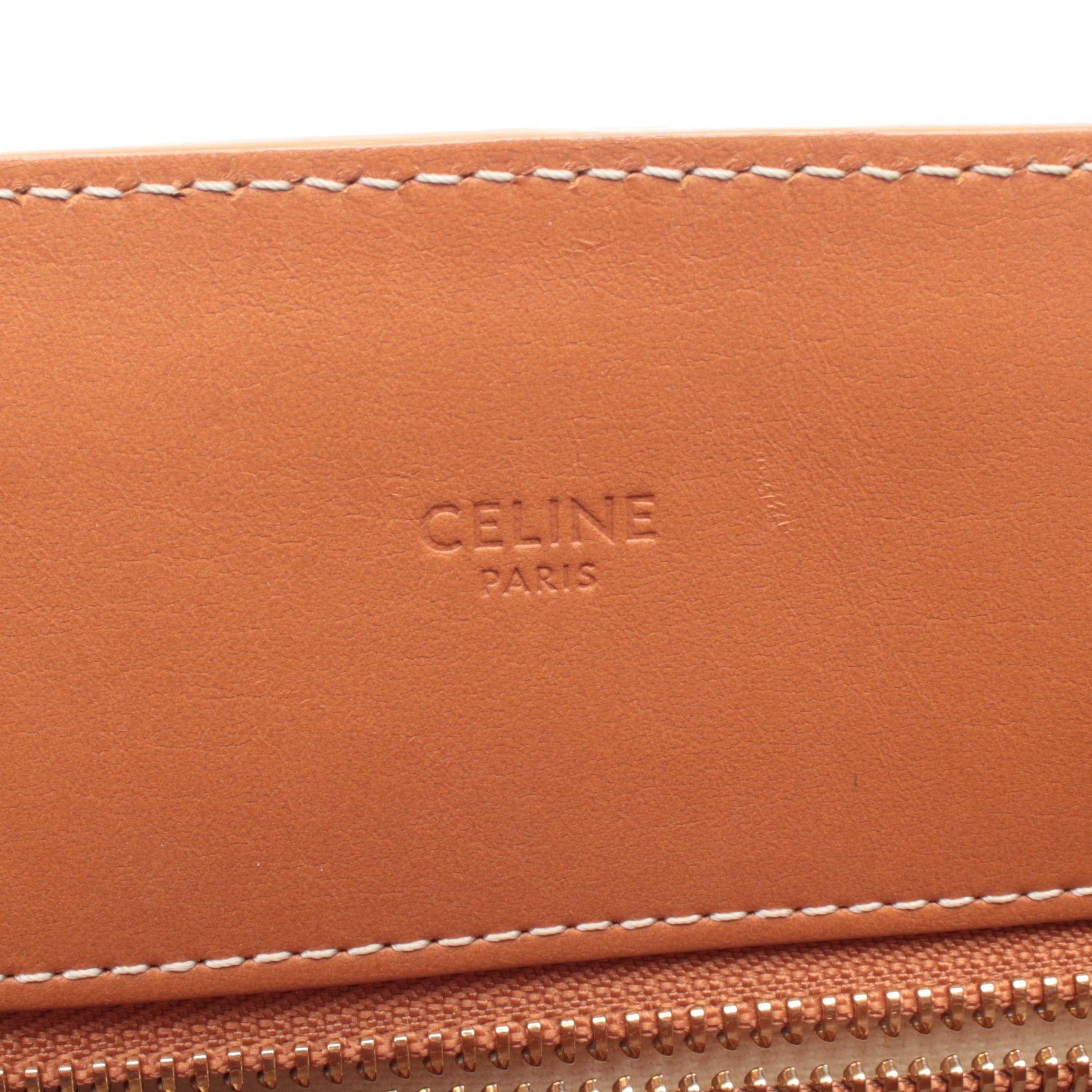 スモール バーティカル カバ ハンドバッグ トートバッグ キャンバス レザー アイボリー ブラウン 2WAY セリーヌ バッグ CELINE