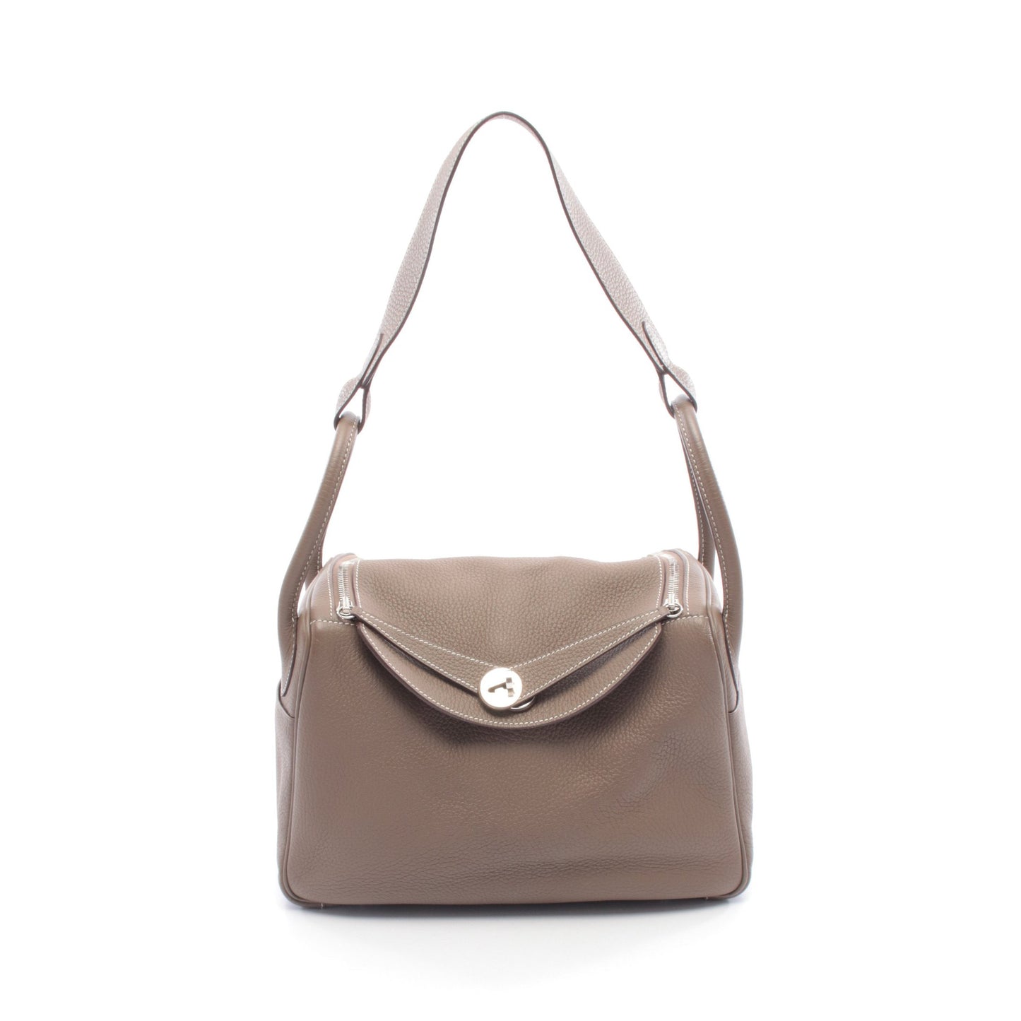 リンディ30 ショルダーバッグ トリヨンクレマンス グレーブラウン シルバー金具 □N刻印 エルメス バッグ HERMES