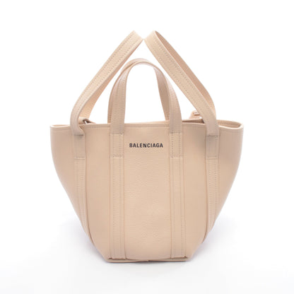 Everyday XS North South ハンドバッグ レザー アイボリー 2WAY バレンシアガ バッグ BALENCIAGA
