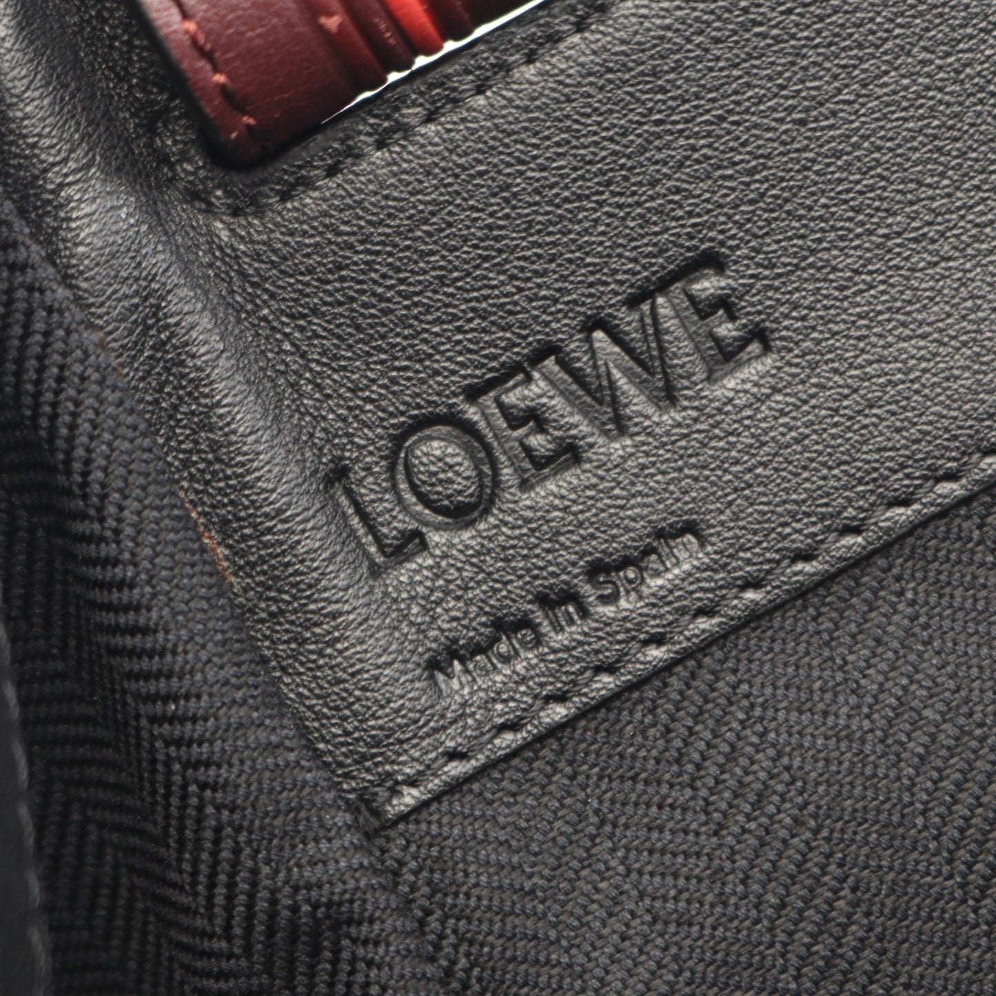 ハンモック ミディアム ハンドバッグ ドット レザー ブラック レッド 2WAY ロエベ バッグ LOEWE