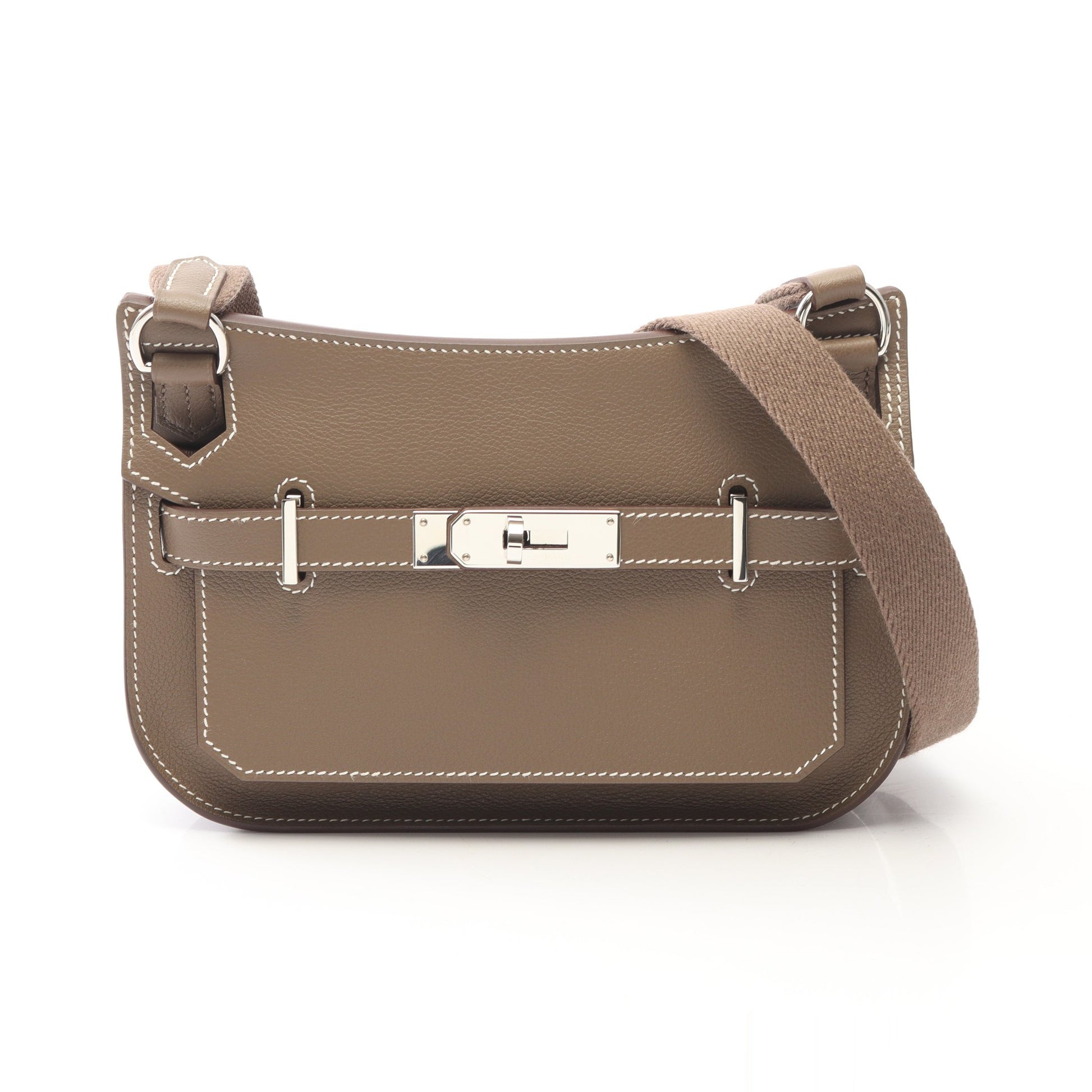 ジプシエール ミニ エトゥープ ショルダーバッグ エバーカラー グレーブラウン シルバー金具 W刻印 エルメス バッグ HERMES