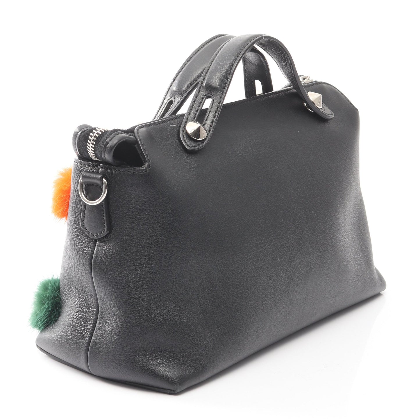 BY THE WAY MEDIUM バイザウェイ ミディアム ハンドバッグ ポンポン付き レザー ブラック マルチカラー 2WAY フェンディ バッグ FENDI