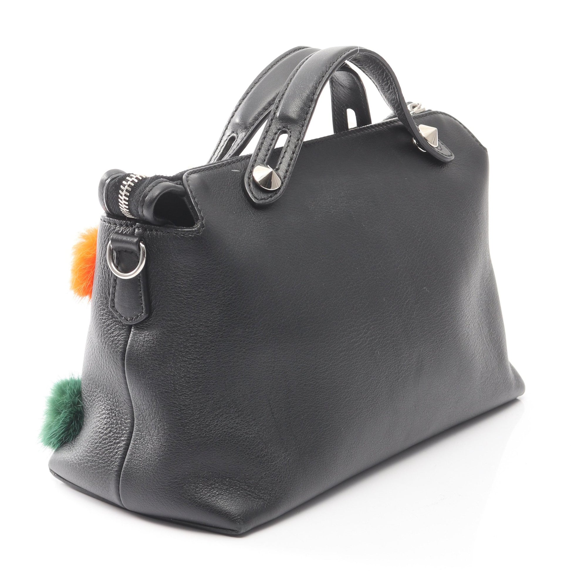 BY THE WAY MEDIUM バイザウェイ ミディアム ハンドバッグ ポンポン付き レザー ブラック マルチカラー 2WAY フェンディ バッグ FENDI
