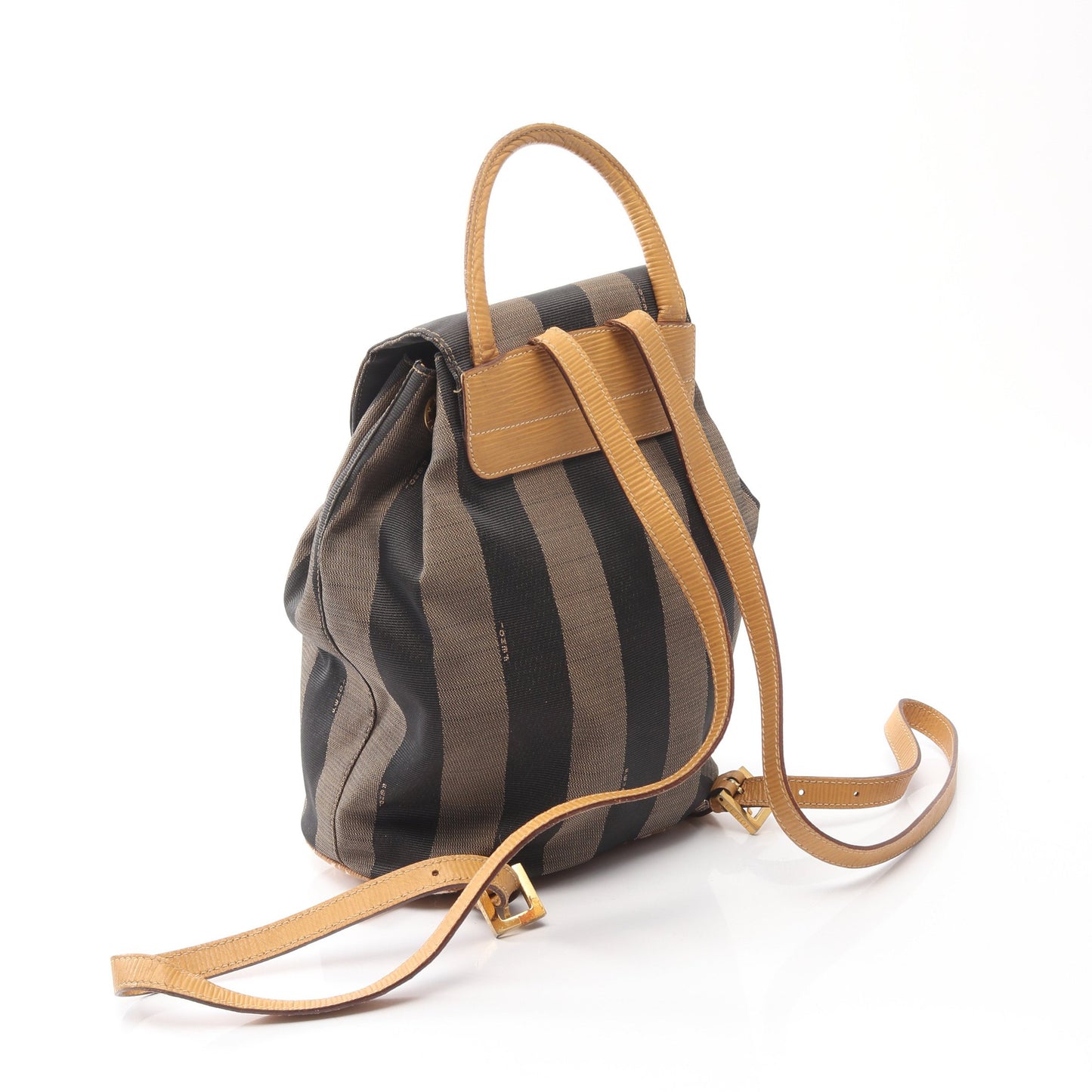 ペカン バックパック リュックサック キャンバス レザー ベージュ ブラック イエローブラウン フェンディ バッグ FENDI