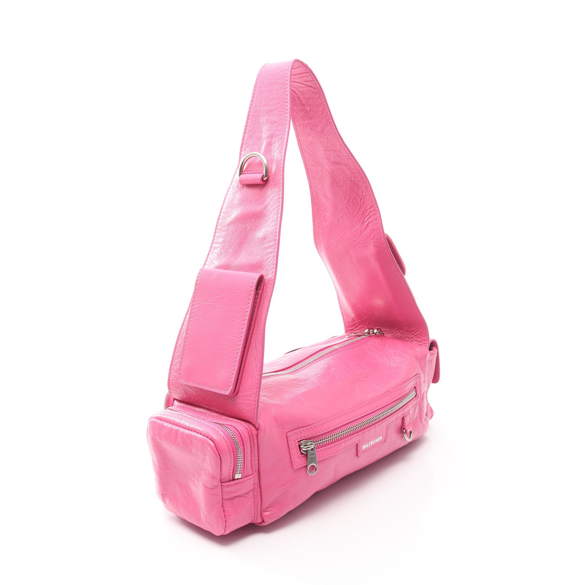 スーパービジー ショルダーバッグ レザー ピンク バレンシアガ バッグ BALENCIAGA