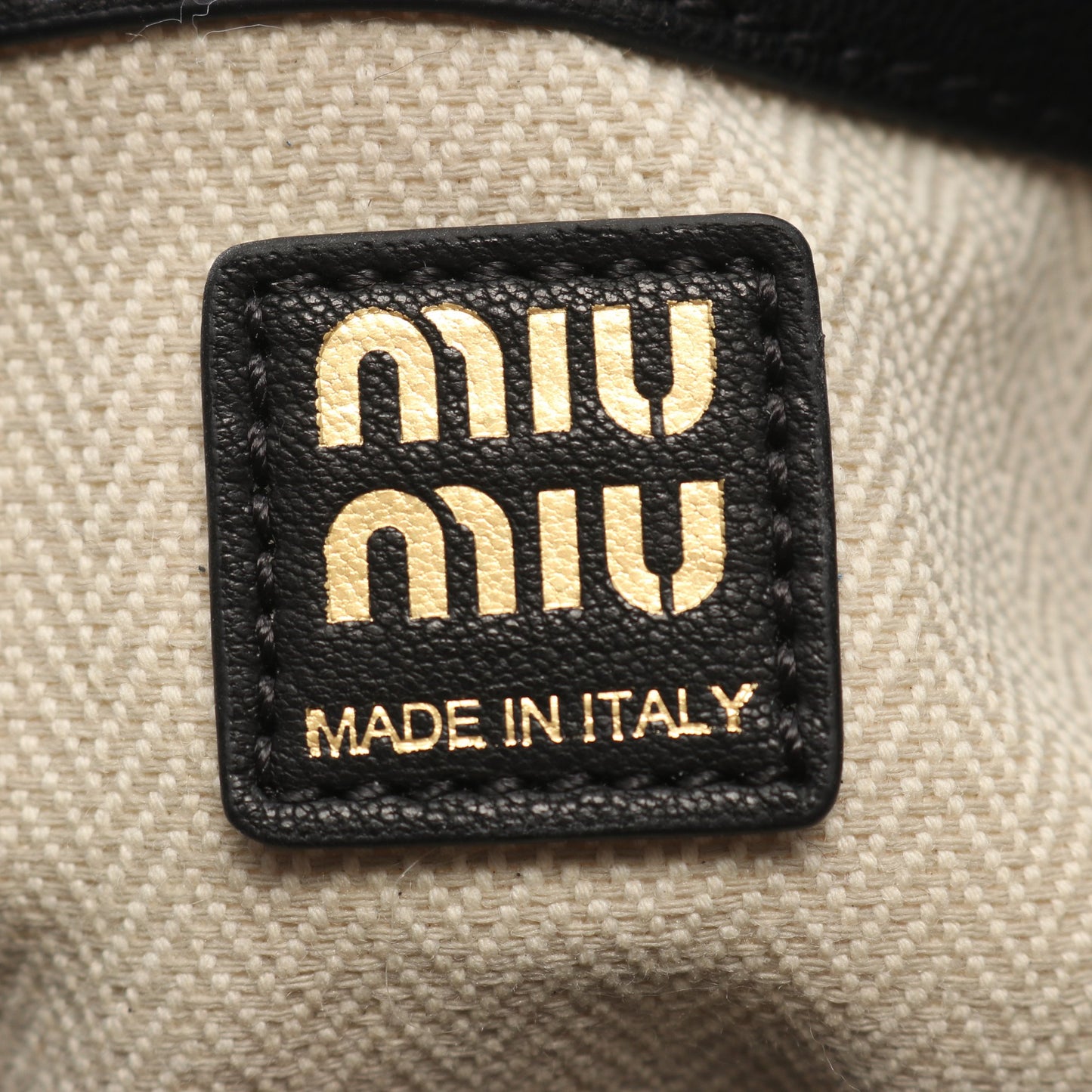 アバンチュール ハンドバッグ レザー ブラック ミュウミュウ バッグ miu miu
