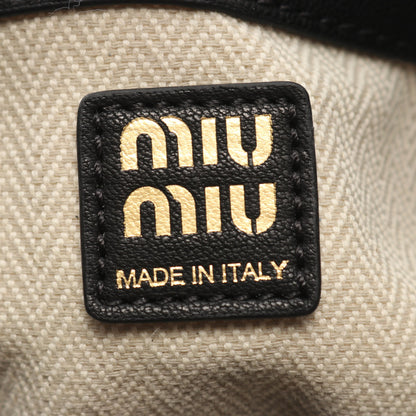 アバンチュール ハンドバッグ レザー ブラック ミュウミュウ バッグ miu miu