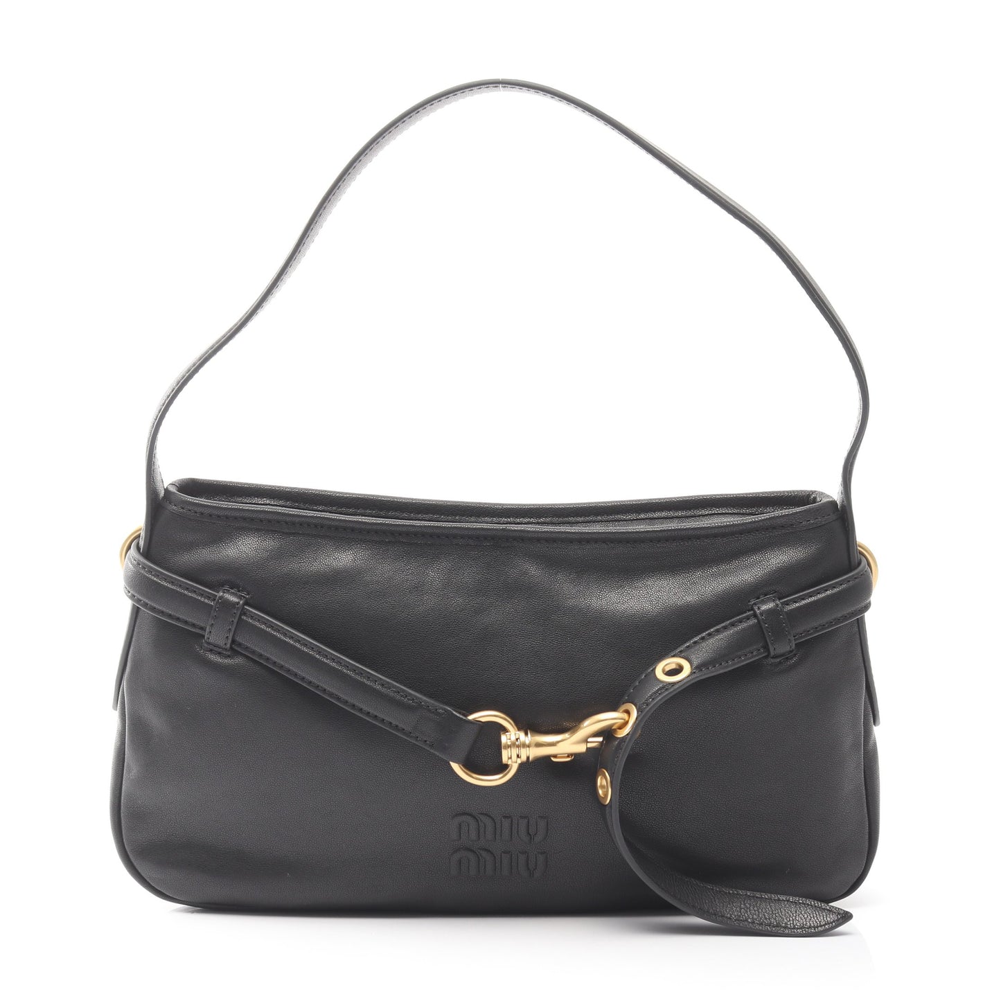 アバンチュール ハンドバッグ レザー ブラック ミュウミュウ バッグ miu miu