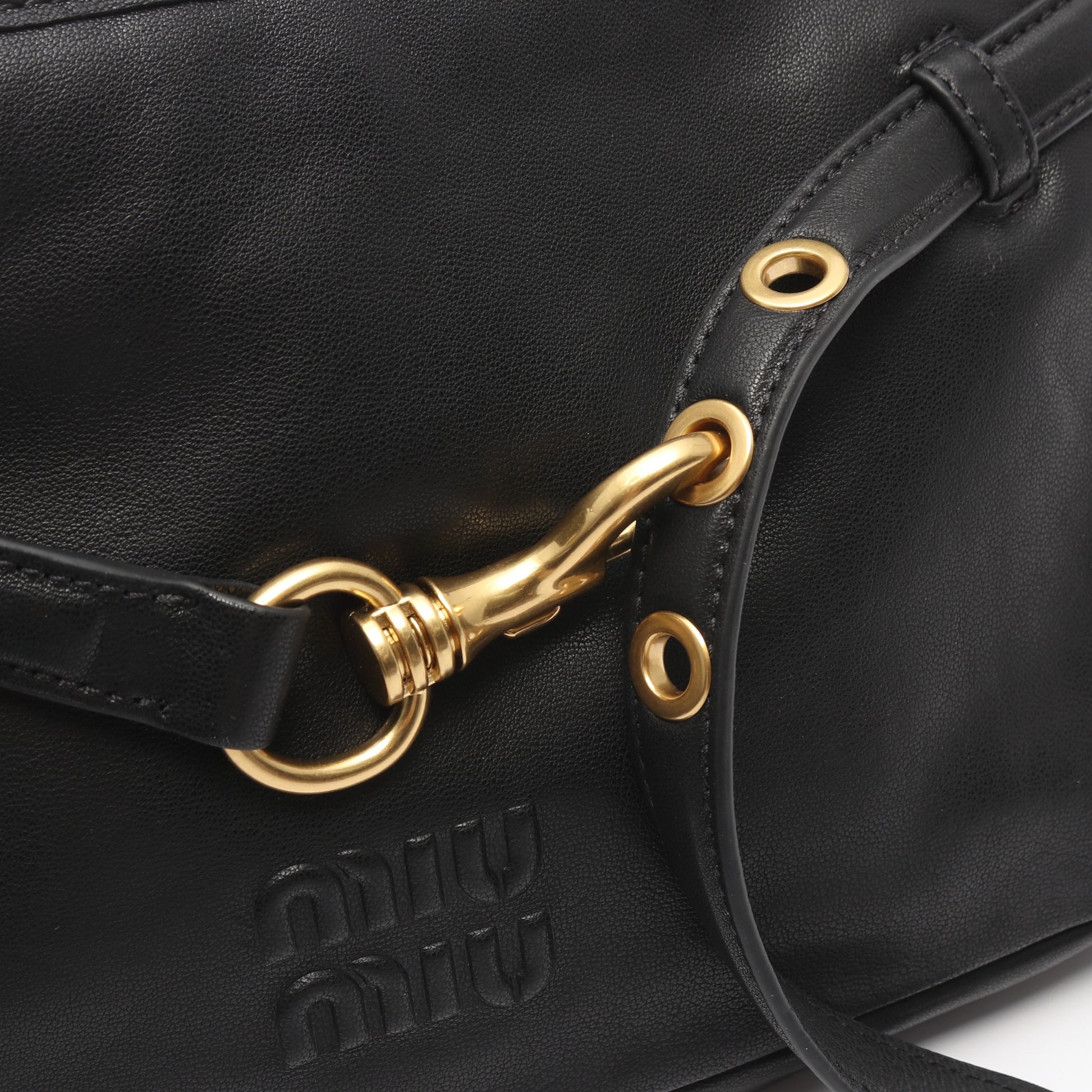 アバンチュール ハンドバッグ レザー ブラック ミュウミュウ バッグ miu miu