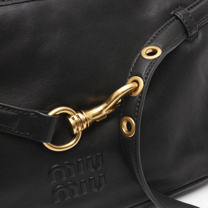 アバンチュール ハンドバッグ レザー ブラック ミュウミュウ バッグ miu miu