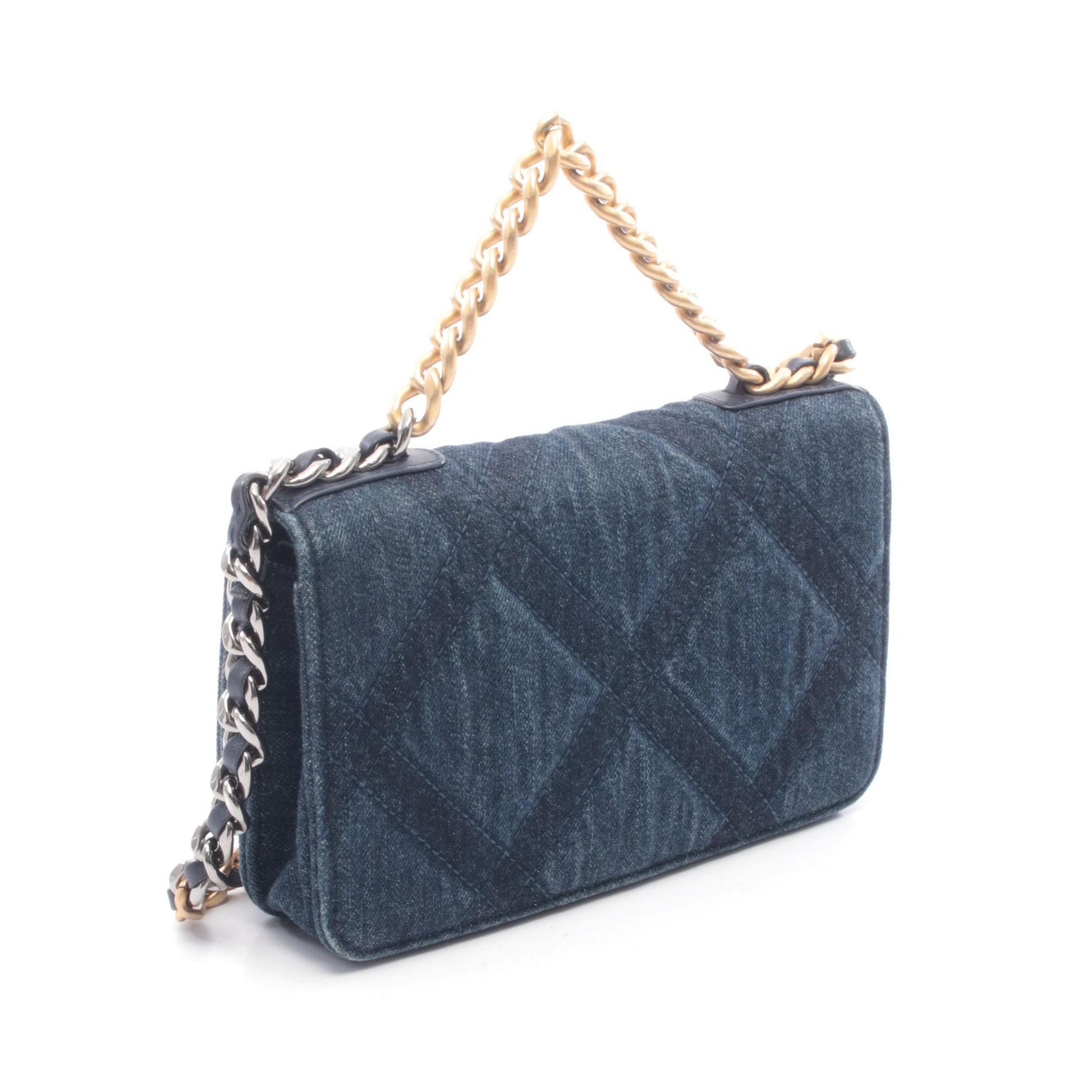 19 ディズヌフ チェーンウォレット デニム インディゴブルー コンビ金具 シャネル バッグ CHANEL