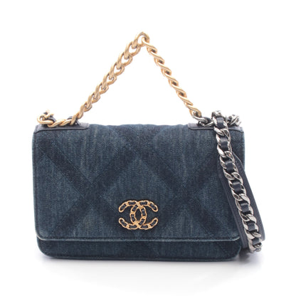 19 ディズヌフ チェーンウォレット デニム インディゴブルー コンビ金具 シャネル バッグ CHANEL