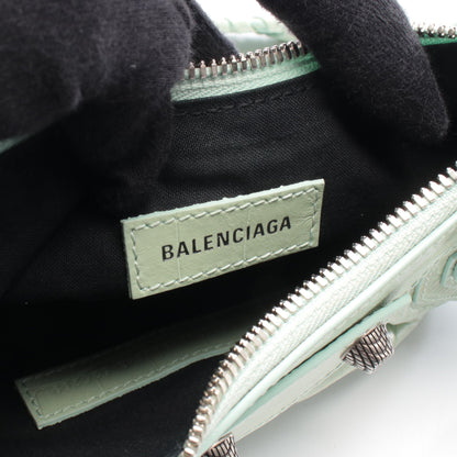 LE CAGOLE ル カゴール ショルダーバッグ レザー ライトグリーン クロコ型押し バレンシアガ バッグ BALENCIAGA