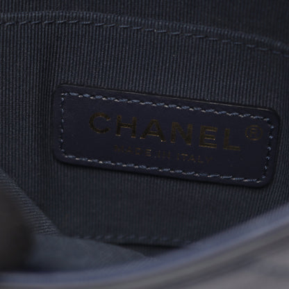 マトラッセ チェーンショルダーバッグ ラムスキン ネイビー ゴールド金具 シャネル バッグ CHANEL