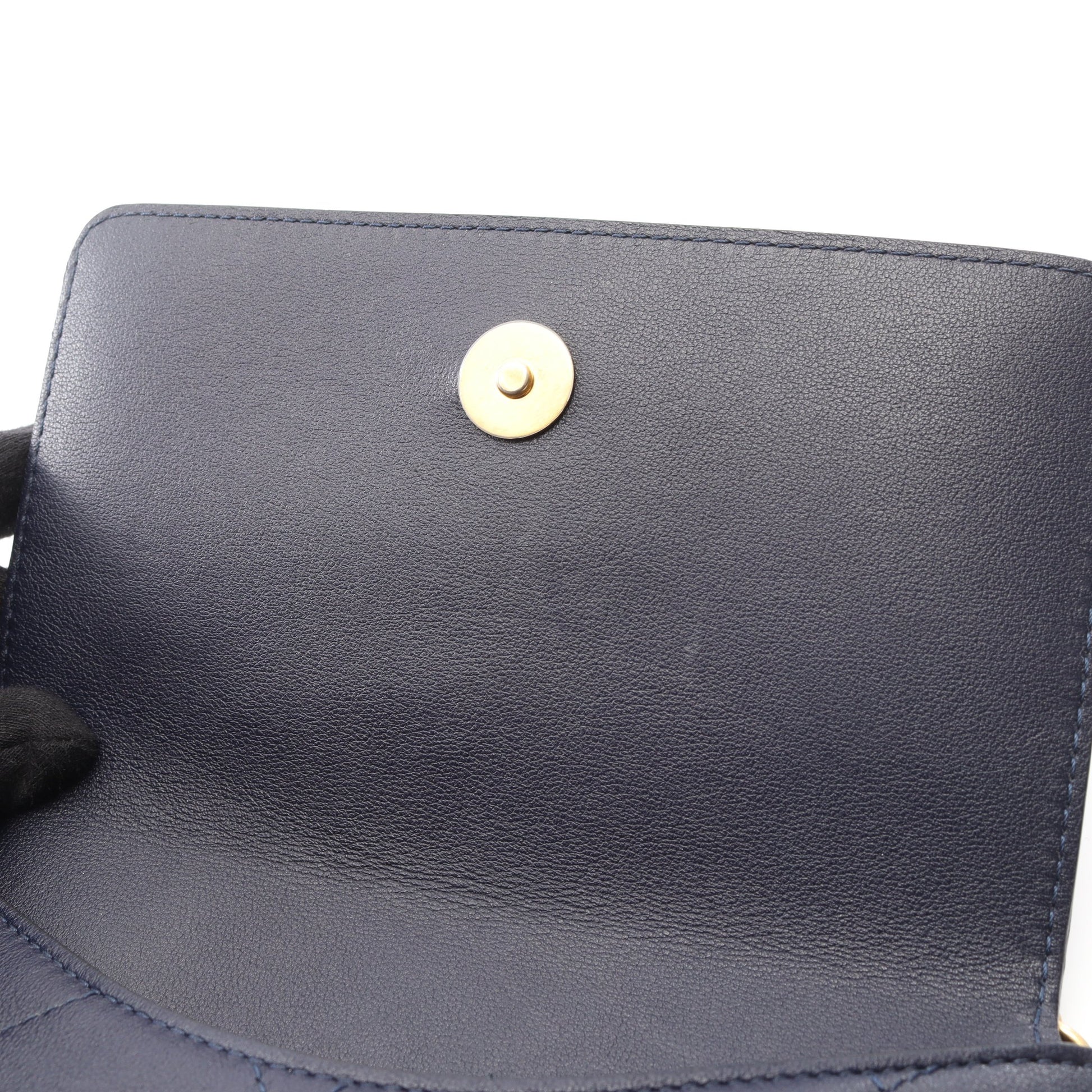 マトラッセ チェーンショルダーバッグ ラムスキン ネイビー ゴールド金具 シャネル バッグ CHANEL