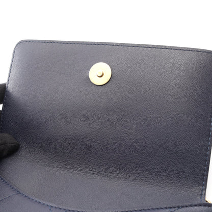 マトラッセ チェーンショルダーバッグ ラムスキン ネイビー ゴールド金具 シャネル バッグ CHANEL