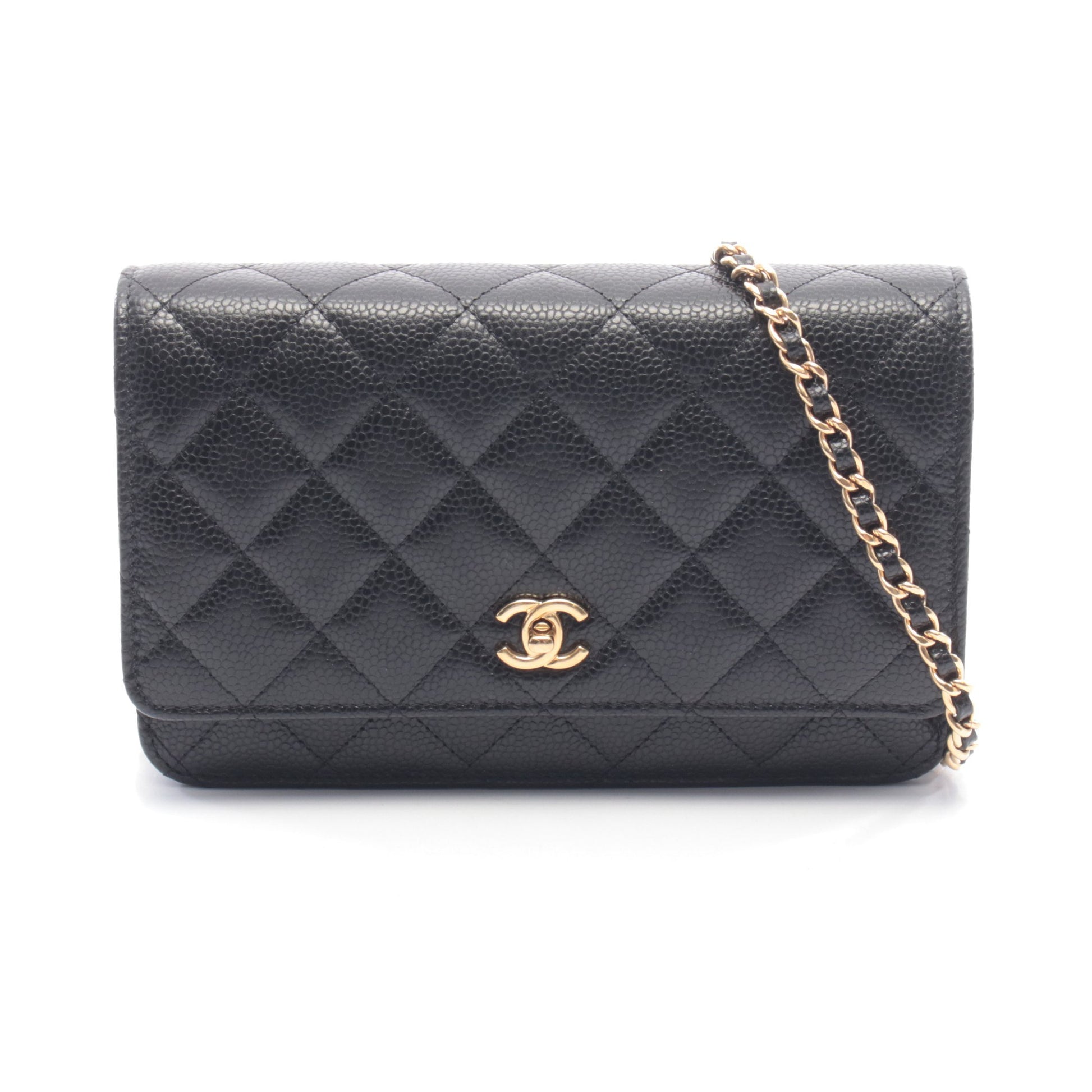 マトラッセ チェーンウォレット キャビアスキン ブラック ゴールド金具 シャネル バッグ CHANEL