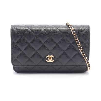 マトラッセ チェーンウォレット キャビアスキン ブラック ゴールド金具 シャネル バッグ CHANEL