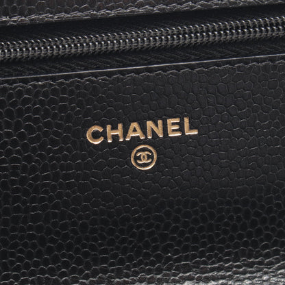 マトラッセ チェーンウォレット キャビアスキン ブラック ゴールド金具 シャネル バッグ CHANEL