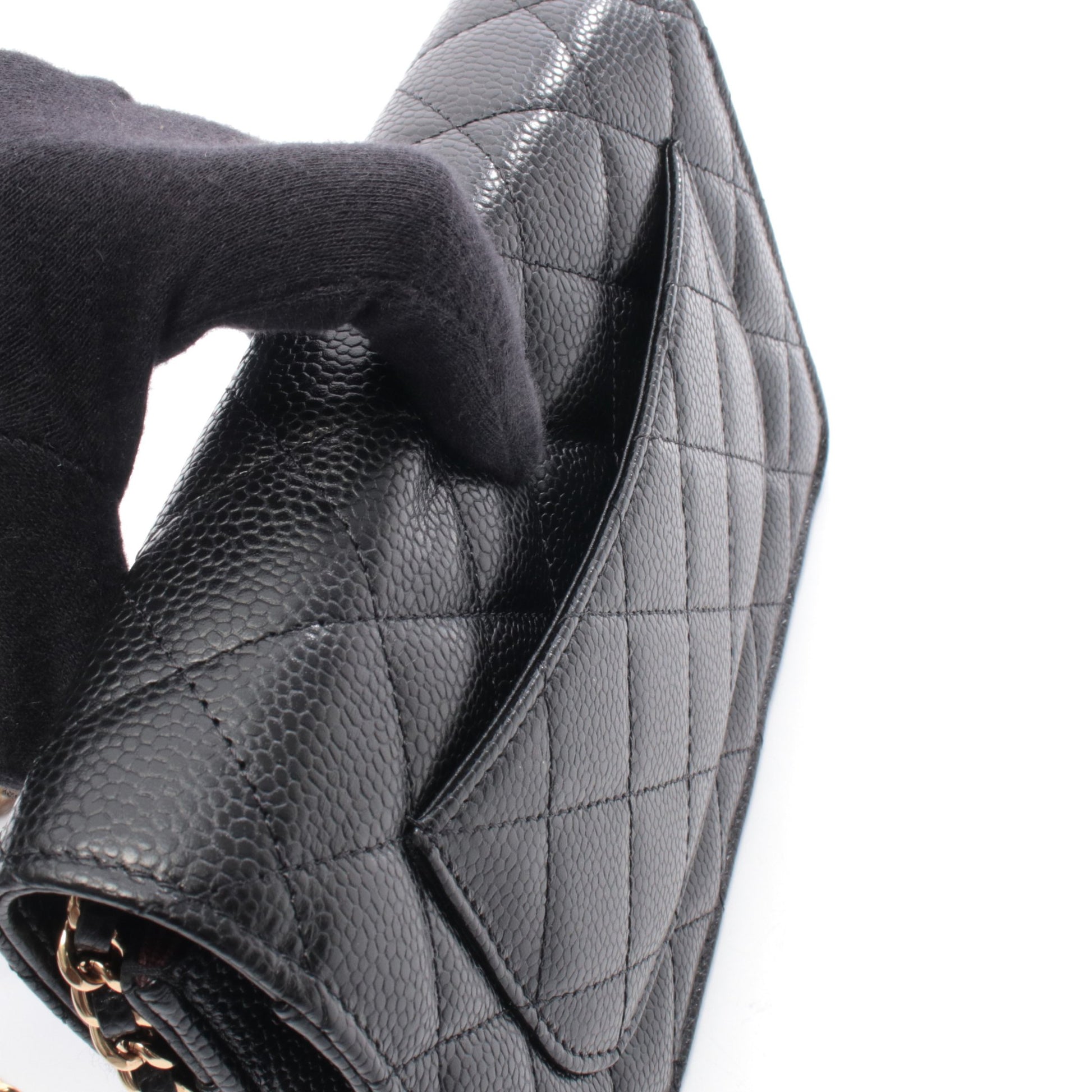 マトラッセ チェーンウォレット キャビアスキン ブラック ゴールド金具 シャネル バッグ CHANEL