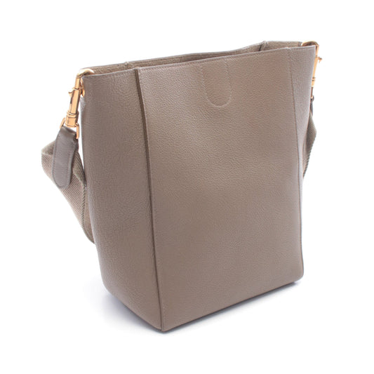 サングル バケット スモール ショルダーバッグ レザー グレーベージュ セリーヌ バッグ CELINE