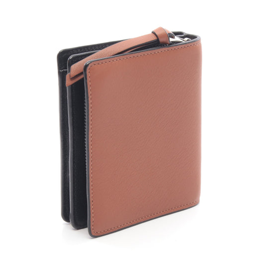 LOEWE × スタジオジブリ コンパクトジップウォレット まっくろくろすけ 二つ折り財布 レザー ブラウン ブラック ホワイト ロエベ 財布・小物 LOEWE