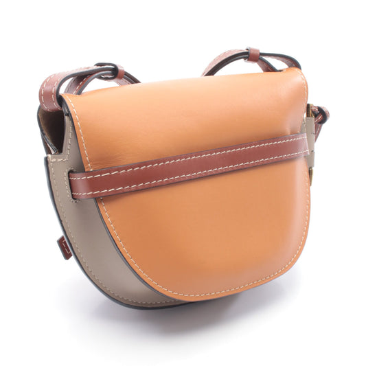 ゲート スモール ショルダーバッグ レザー ライトブラウン グレーベージュ ブラウン ロエベ バッグ LOEWE