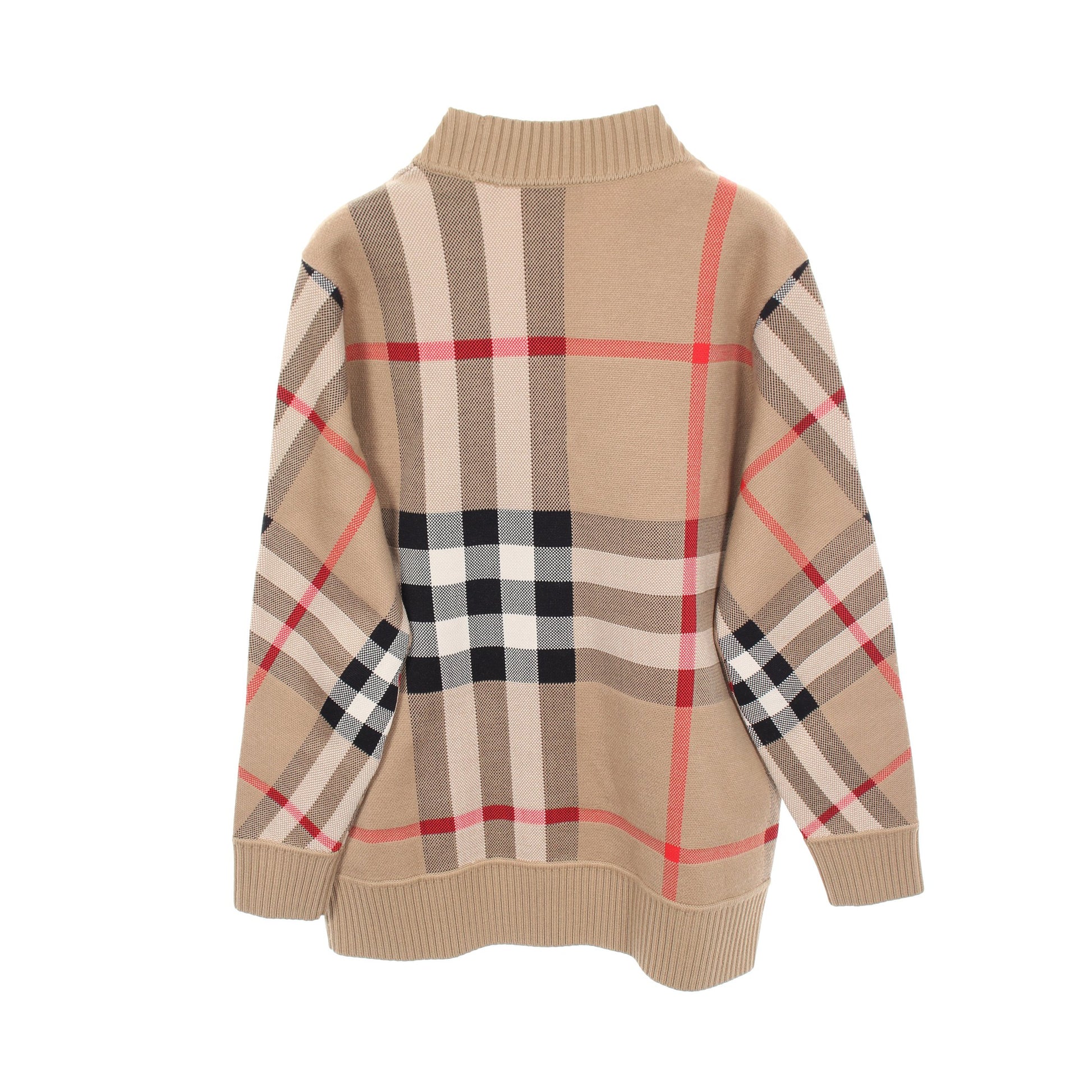 ノバチェック テクニカル ジャカード カーディガン ウール ベージュ バーバリー トップス BURBERRY