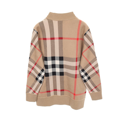 ノバチェック テクニカル ジャカード カーディガン ウール ベージュ バーバリー トップス BURBERRY