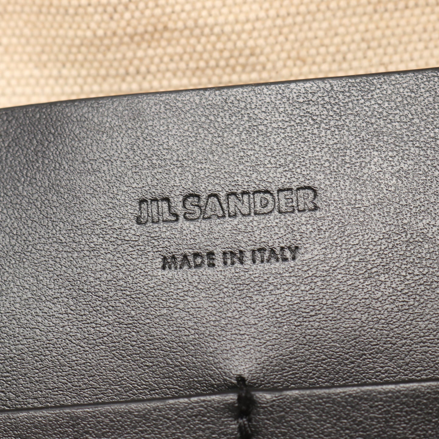 フラットショッパー スクエア ハンドバッグ トートバッグ キャンバス レザー ベージュ ブラック ジルサンダー バッグ JIL SANDER
