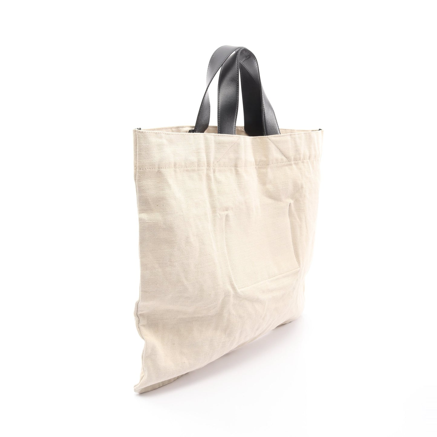 フラットショッパー スクエア ハンドバッグ トートバッグ キャンバス レザー ベージュ ブラック ジルサンダー バッグ JIL SANDER