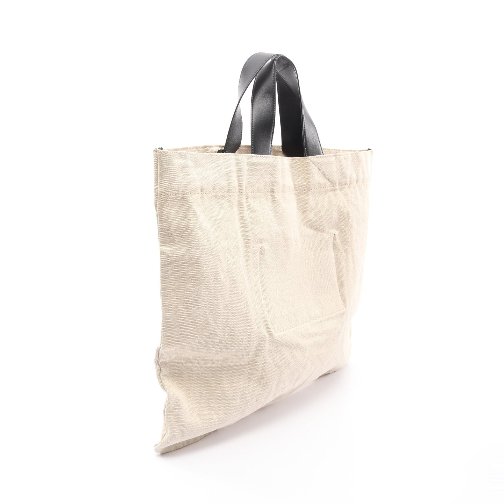 フラットショッパー スクエア ハンドバッグ トートバッグ キャンバス レザー ベージュ ブラック ジルサンダー バッグ JIL SANDER