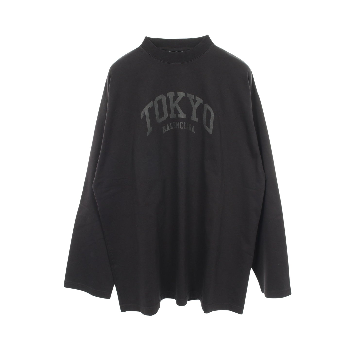 TOKYO 長袖Tシャツ クルーネック コットン ブラック バレンシアガ トップス BALENCIAGA